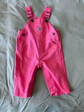 Carhartt Bright Pink Kids' Overalls with Front Pocket